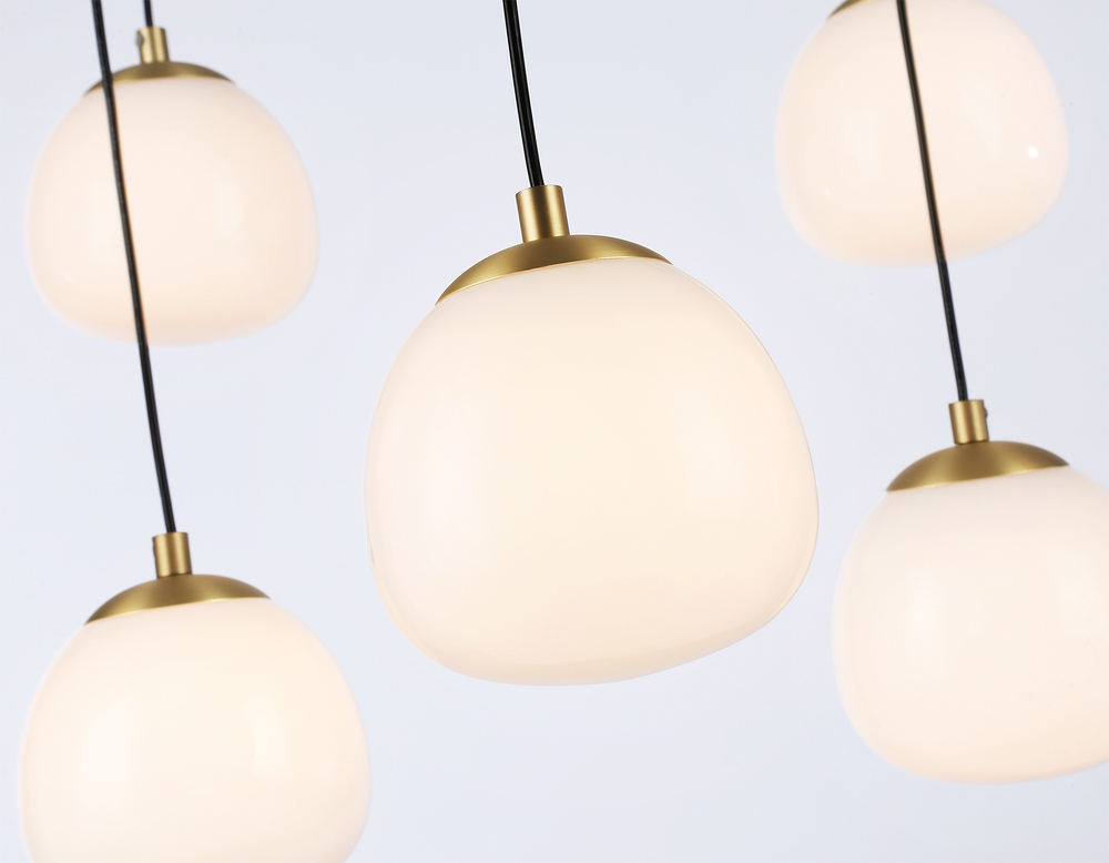 Светильник на штанге LH51001/6+3 SGD/BK/FR золотой песок/черный /белый матовый G9*9 max 28W D750*700