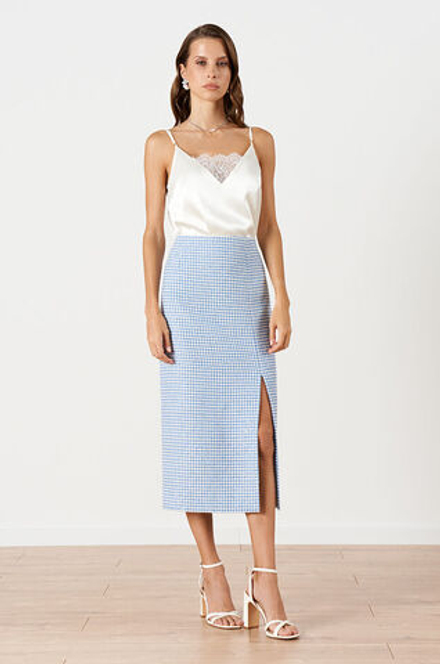 4878 Юбка женская (молочно-голубой)