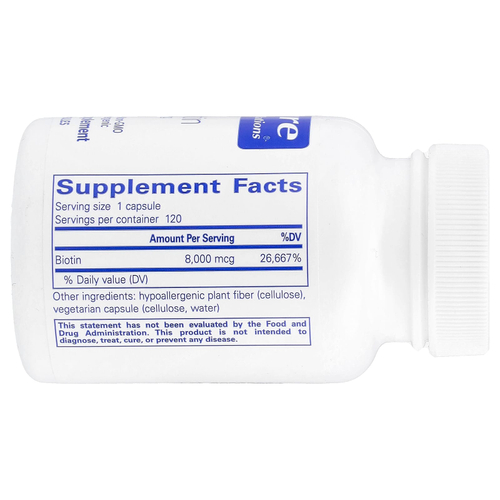 Pure Encapsulations, Биотин, 8 мг, 120 капсул