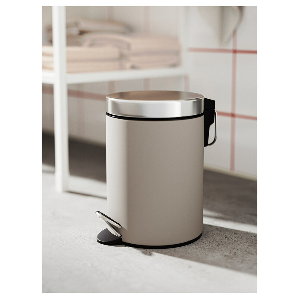 IKEA EKOLN  (ИКЕА ЕКОЛН)  -  Корзина для мусора, бежевая, 3 л