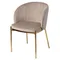 Стул Coral, серо-бежевый велюр с золотыми ножками
