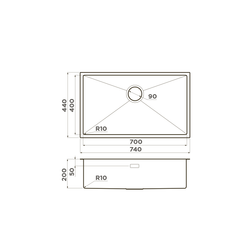 Кухонная мойка Omoikiri Taki 74-U/IF-GB нерж.сталь/графит 4997020