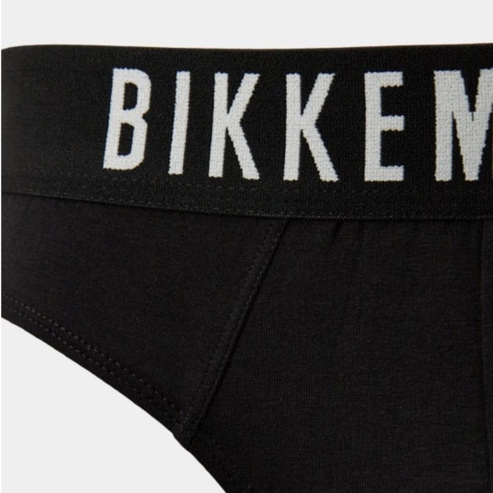 Мужские трусы брифы черные набор 2 в 1 Bikkembergs ELEGANCE BKK1USP10BI/2