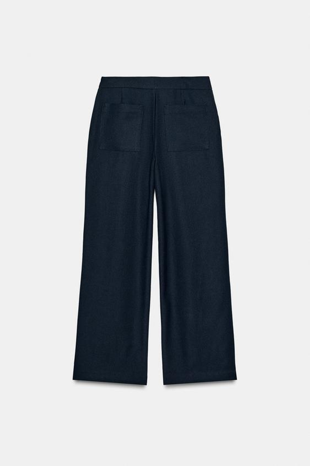 ZARA БРЮКИ ПРЯМОГО КРОЯ С ДЕКОРАТИВНОЙ СТРОЧКОЙ, МОРСКОЙ СИНИЙ