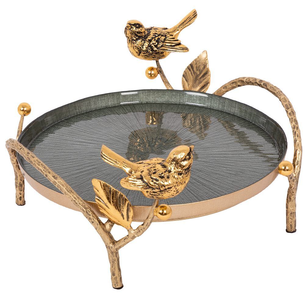 Фруктовница-конфетница Терра (поднос) Бронза Зеленый