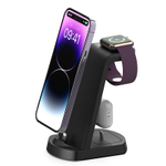 Беспроводная зарядная станция,  устройство, 3 в 1, черный