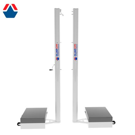 Стойки мобильные волейбольные алюминиевые 100х120 со скрытым механизмом натяжения сетки