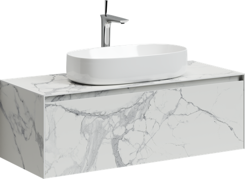 Тумба с раковиной Sancos Stone, 120 см., керамогранит белый, ST120SV