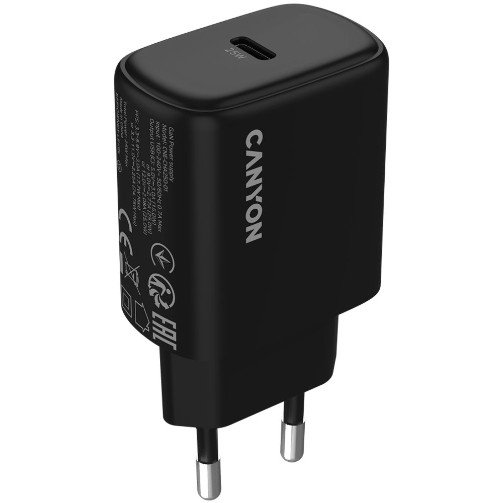 CANYON charger OnCharge 250 25W 1xPD EU Black