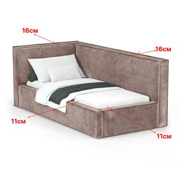 Кровать Bever ЛЕВАЯ 120 с подъемным механизмом Nebby 211