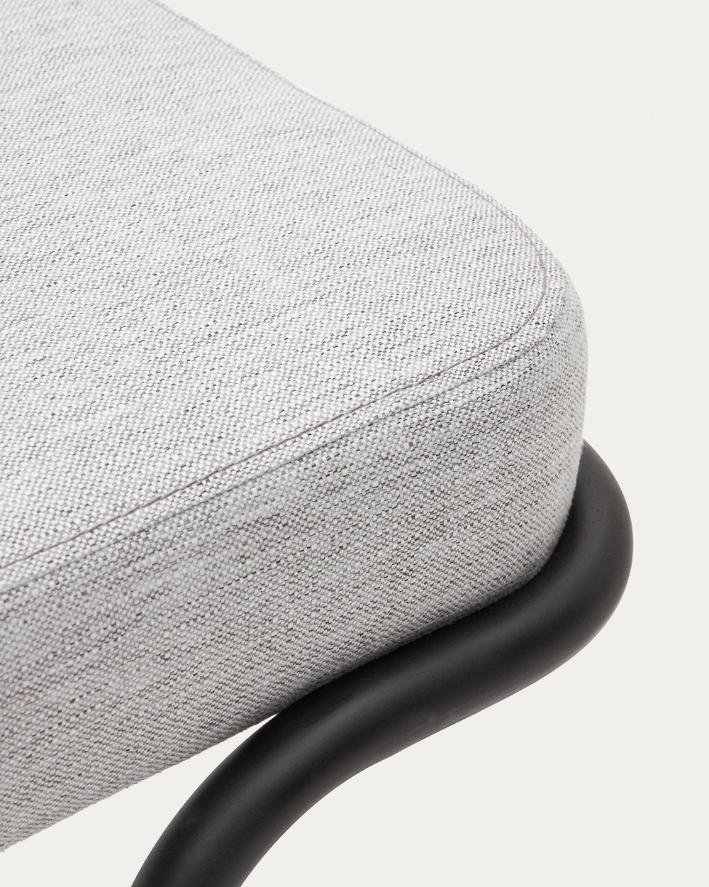 Compo Скамья из серой ткани и черного металла 130 см