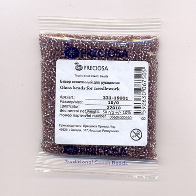 Бисер 10/0 PRECIOSA, 50 г, сиреневый