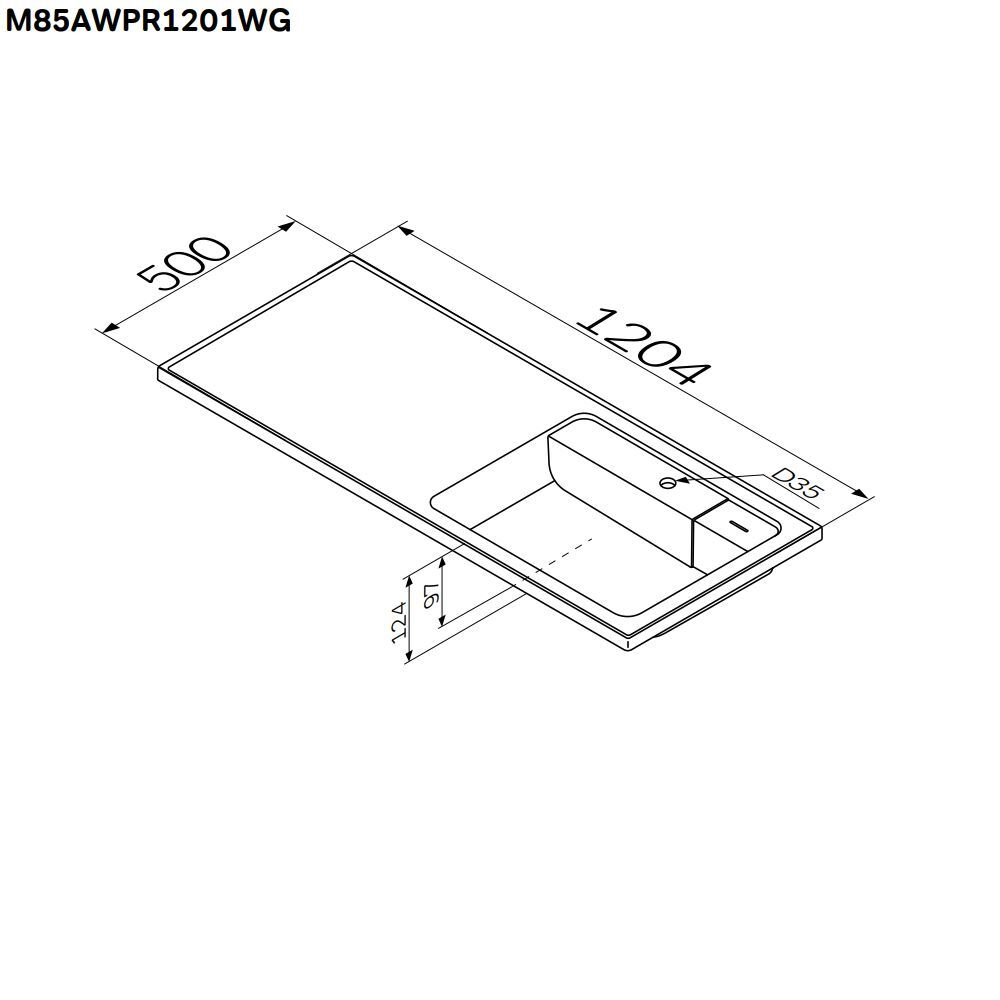 Раковина мебельная над стиральной машиной, правая, 120 см AM.PM X-Joy M85AWPR1201WG белая