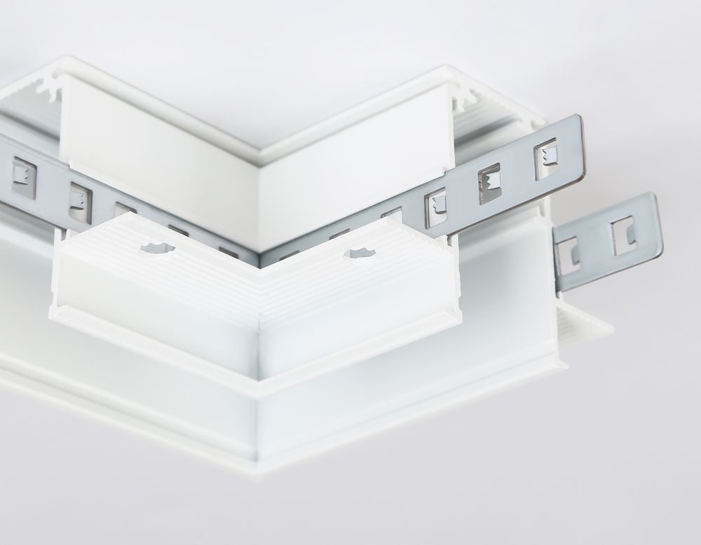 Ambrella Коннектор угловой для встраиваемого шинопровода под ГКЛ 12,5мм Magnetic Standard 48V 20mm Track System GL3352