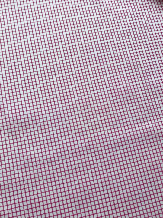 Коттон сорочка, принт клетка розовая на белом, хлопок