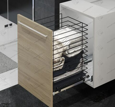 S-8051-A Корзина для белья в базу 300 мм, Starax, с нижним креплением, (240х470х550 мм), антрацит