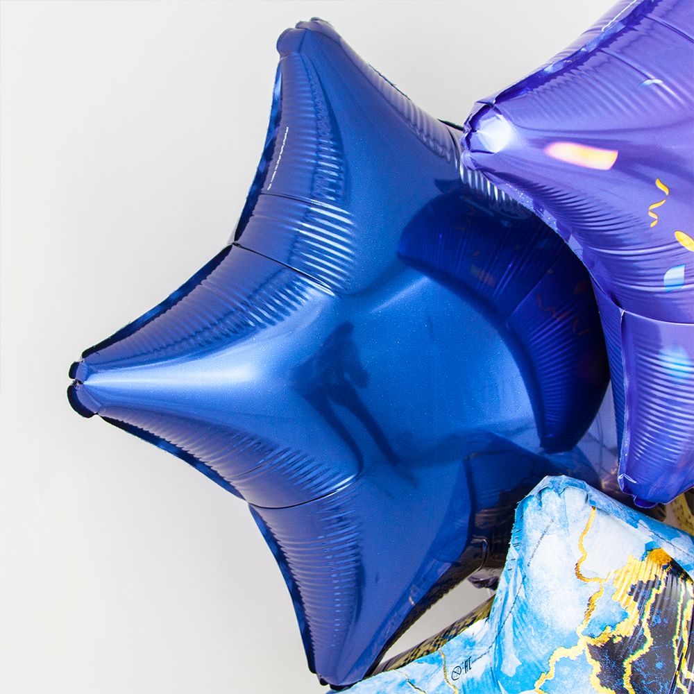 Шар (19"/48 см) Звезда, Темно-синий 1 шт.