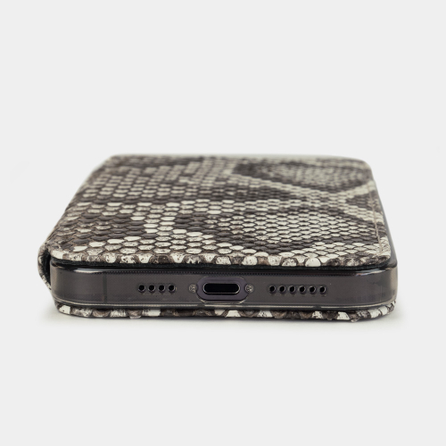 Чехол для iPhone 15 Pro Max из кожи питона, натурального цвета