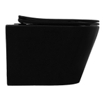 Унитаз подвесной Azario VELA 360х480х360 безободковый, система смыва "Торнадо", с быстросъемным сиденьем "Микролифт", черный матовый (AZ-2480MB)