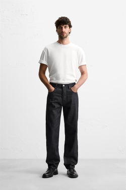 ZARA ДЖИНСЫ STRAIGHT-LEG, МОРСКОЙ СИНИЙ