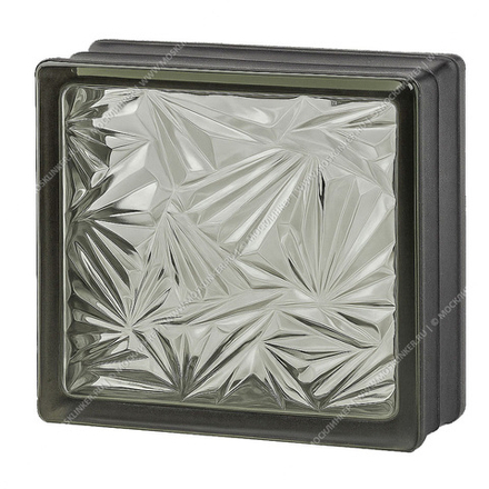 Стеклоблок Vitrablok Мороз Черный Бриллиант 19x19x8