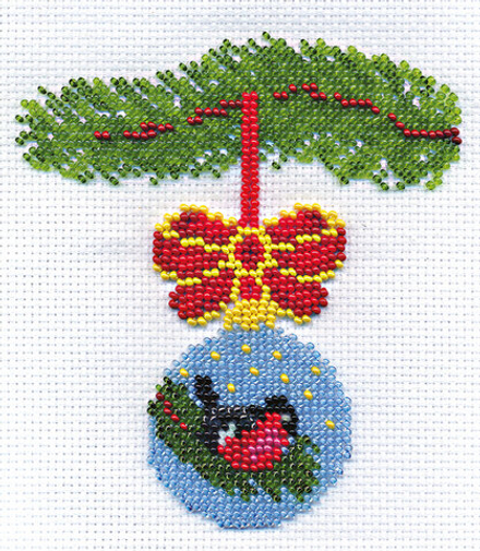 "Klart" набор для вышивания 8-038   "Новогодний шарик со снегирем"