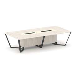 Steel Meet Стол переговорный прямоугольный KM-PR.B.SP-12 Денвер Светлый/Ваниль Глянец/Металл Антраци