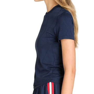 Женская теннисная футболка Wilson Seamless Short Sleeve - classic navy