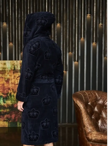 Халат мужской RICHARD с капюшоном Синий POLENS Турция