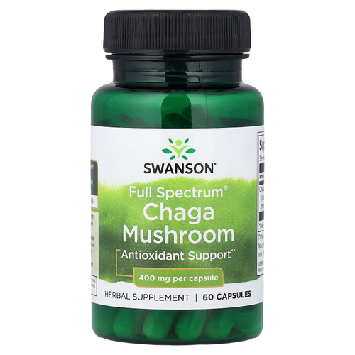 Swanson Vitamins, Full Spectrum®, гриб чага, 400 мг, 60 капсул