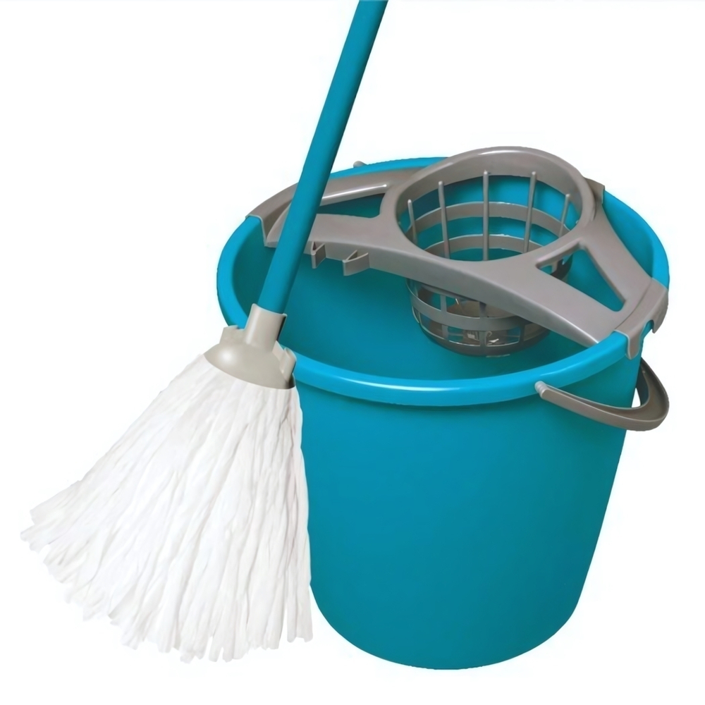 Набор для уборки МопСет 10л (ведро круглое, отжим, рукоятка 110 см, насадка МИДИ) YORK