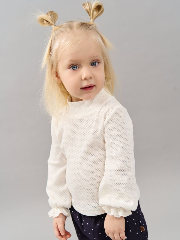 Лонгслив с воротником-стойкой 