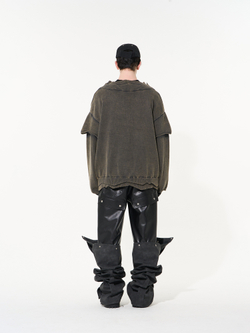 Брюки BLIND "Two-Layered" Deconstructed Leather Pants