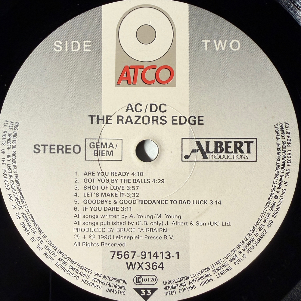 AC/DC - The Razors Edge (Европа 1990г.)