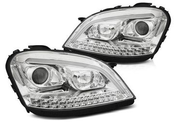 Передние фары Tube Light для Mercedes M-Class W164 (05-08) Dynamic Chrome W222 Look