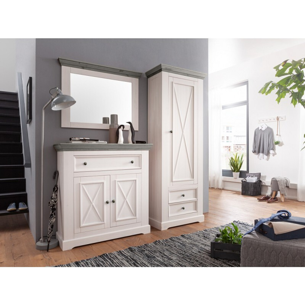 Шкаф для одежды «Форест» 1 дверь 2 ящика белый воск/антрацит