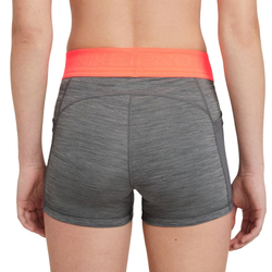 Женские Шорты теннисные Nike Pro 3in Short Femme NVLTY PP2 - smoke grey/bright mango/white