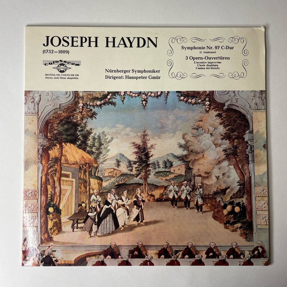Винтажная виниловая пластинка LP Joseph Haydn Гайдн, Nurnberger Symphoniker Dirigent, Hanspeter Gmur, Symphonie Nr. 97 C-Dur, 3 Opern Ouverturen (Германия 1977)