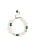 Браслет "Pearl charm" green Silver