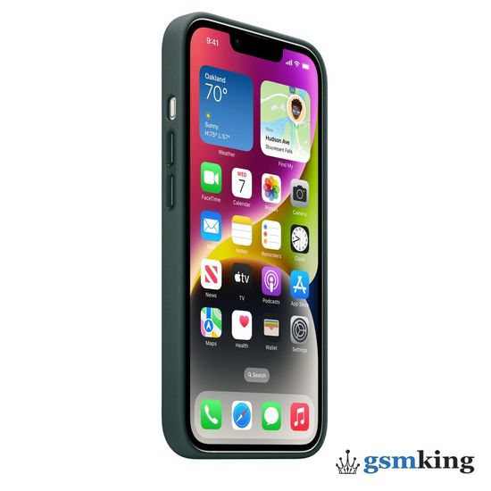 Apple Leather Case with MagSafe iPhone 14 Forest Green «Зелёный лес» MPP73ZM/A
