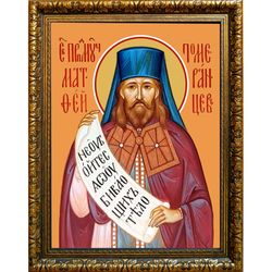 Матфей Померанцев преподобномученик. Икона на холсте.