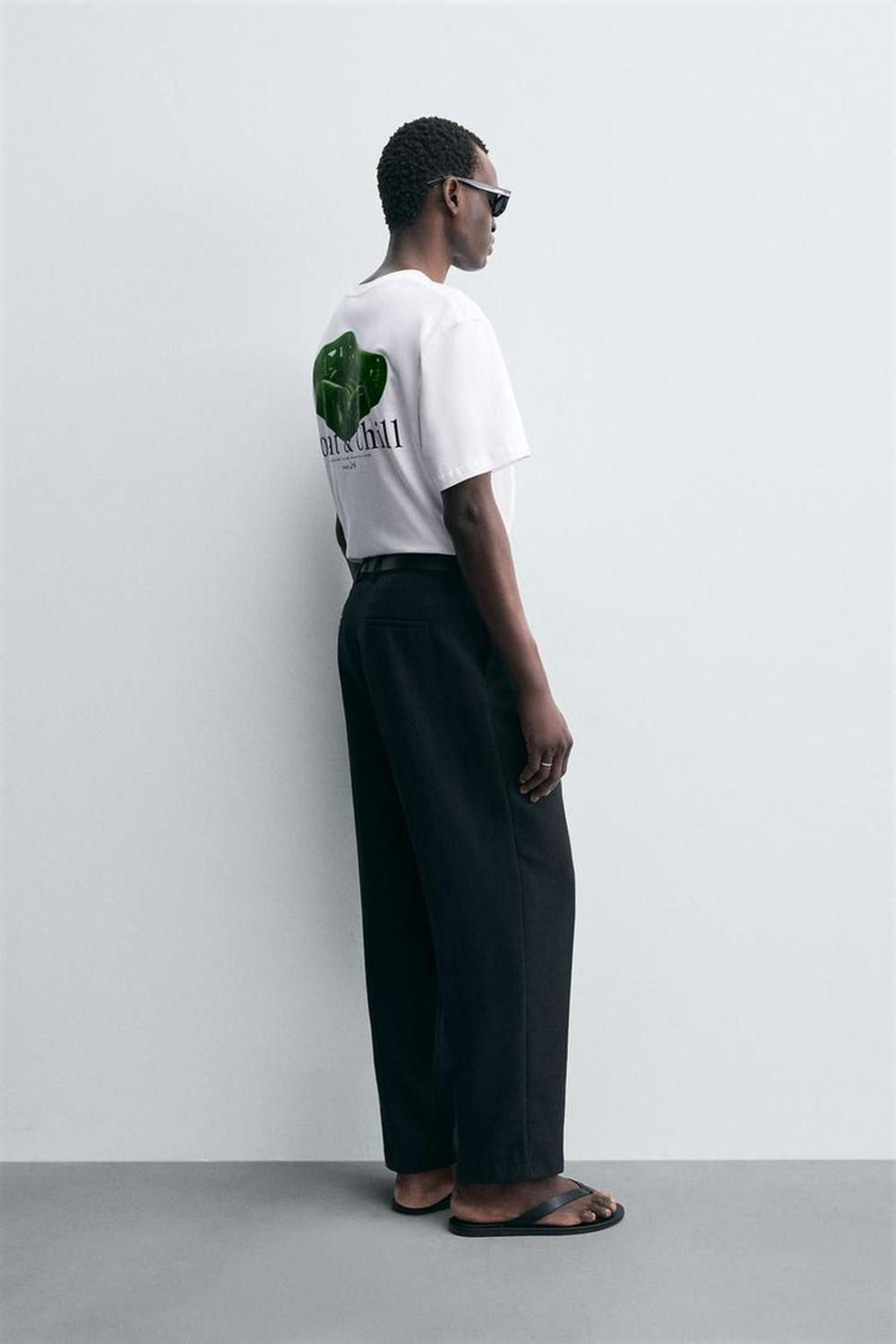 ZARA ФУТБОЛКА С КОНТРАСТНЫМИ ПРИНТАМИ, БЕЛЫЙ