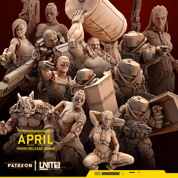 Тюремные бунты Cyberpunk - Prison Riots Миниатюры 32-56-75mm (56mm / Весь Бандл)