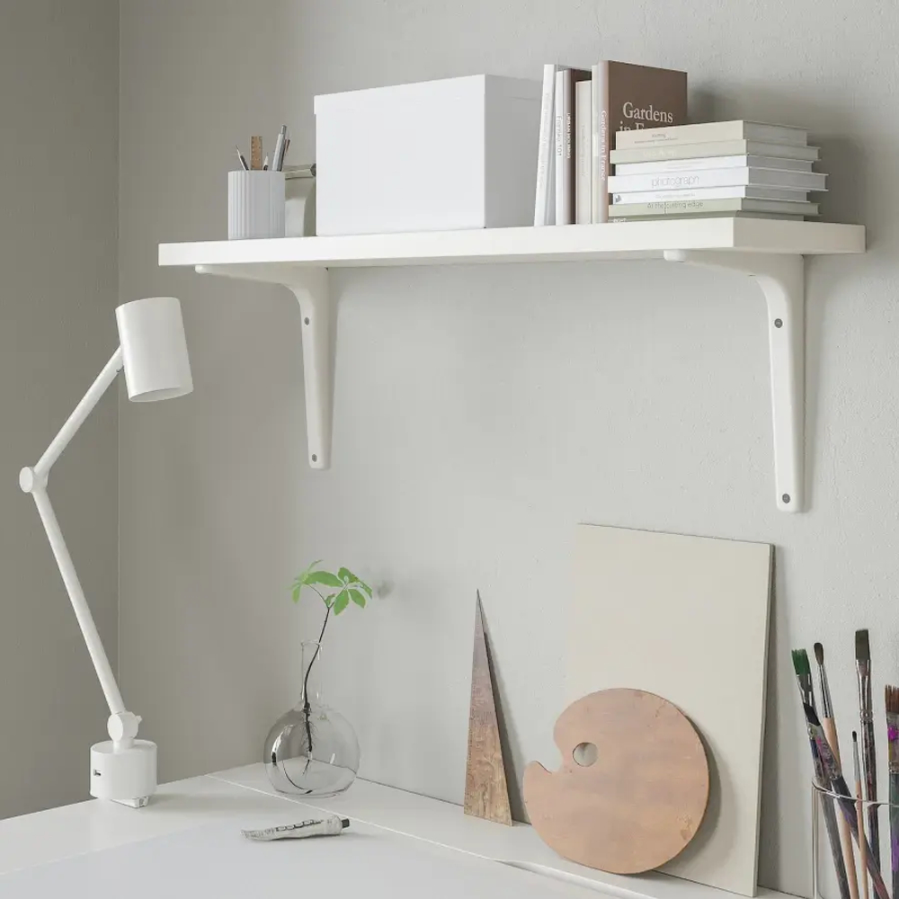 Полка настенная - BERGSHULT/TOMTHULT IKEA/БЕРГСХУЛЬТ/ТОМТХУЛЬТ ИКЕА, 80х20 см, белый
