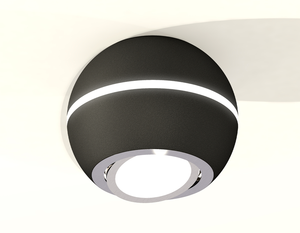 XS1102021 SBK/PSL черный песок/серебро полированное MR16 GU5.3 LED 3W 4200K (C1102, N7003)