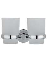 Два стакана для зубных щеток с держателем WONZON & WOGHAND EASY, Хром (WW-8128)