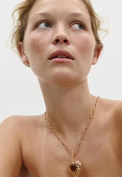 STRADIVARIUS Комплект из 2 колье в форме сердца, золотой