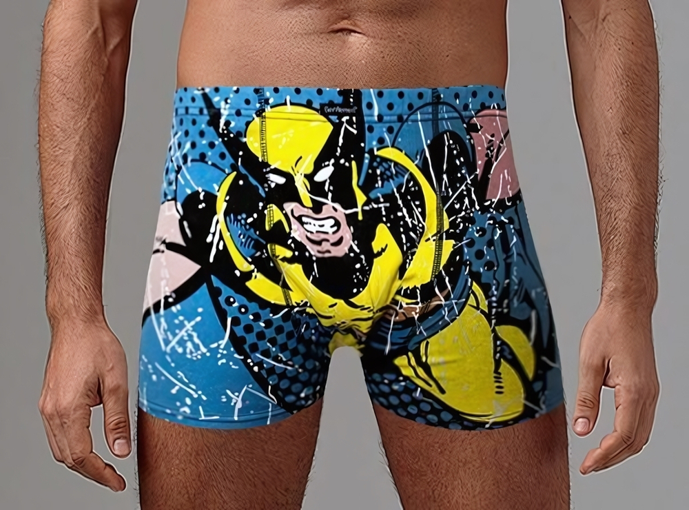 Мужские яркие боксеры с героем комиксов (Размер: M) (Цвет: синий)