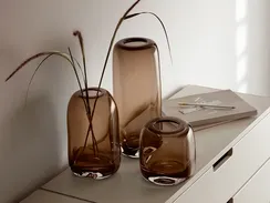 Ваза melt, 34 см, коричневая