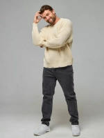 Молочный рваный джемпер